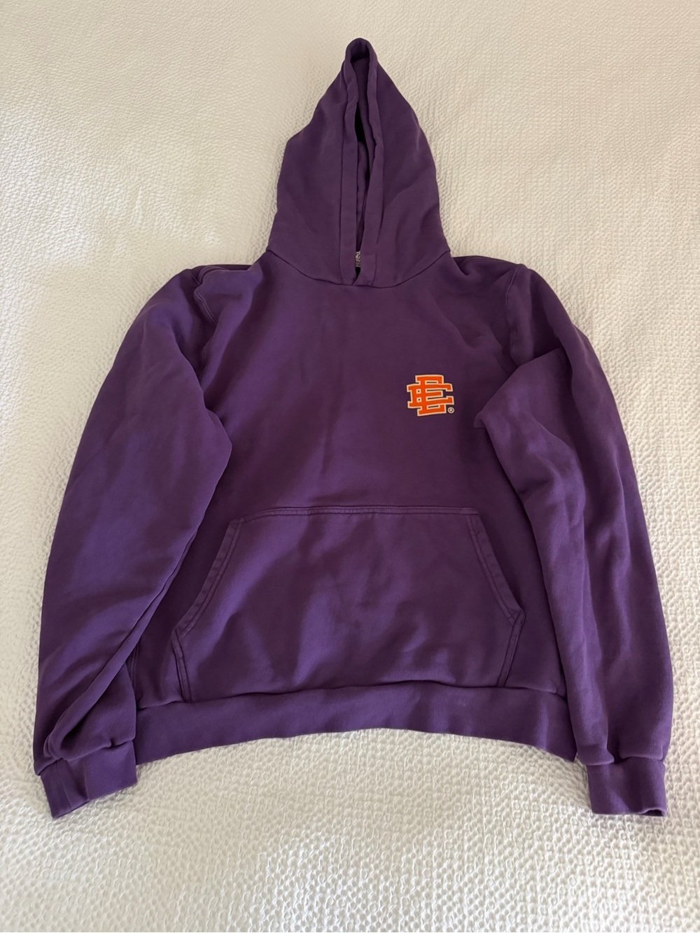 Eric Emanuel Men’s Size XXL Purple Hoodie with Orange Logo